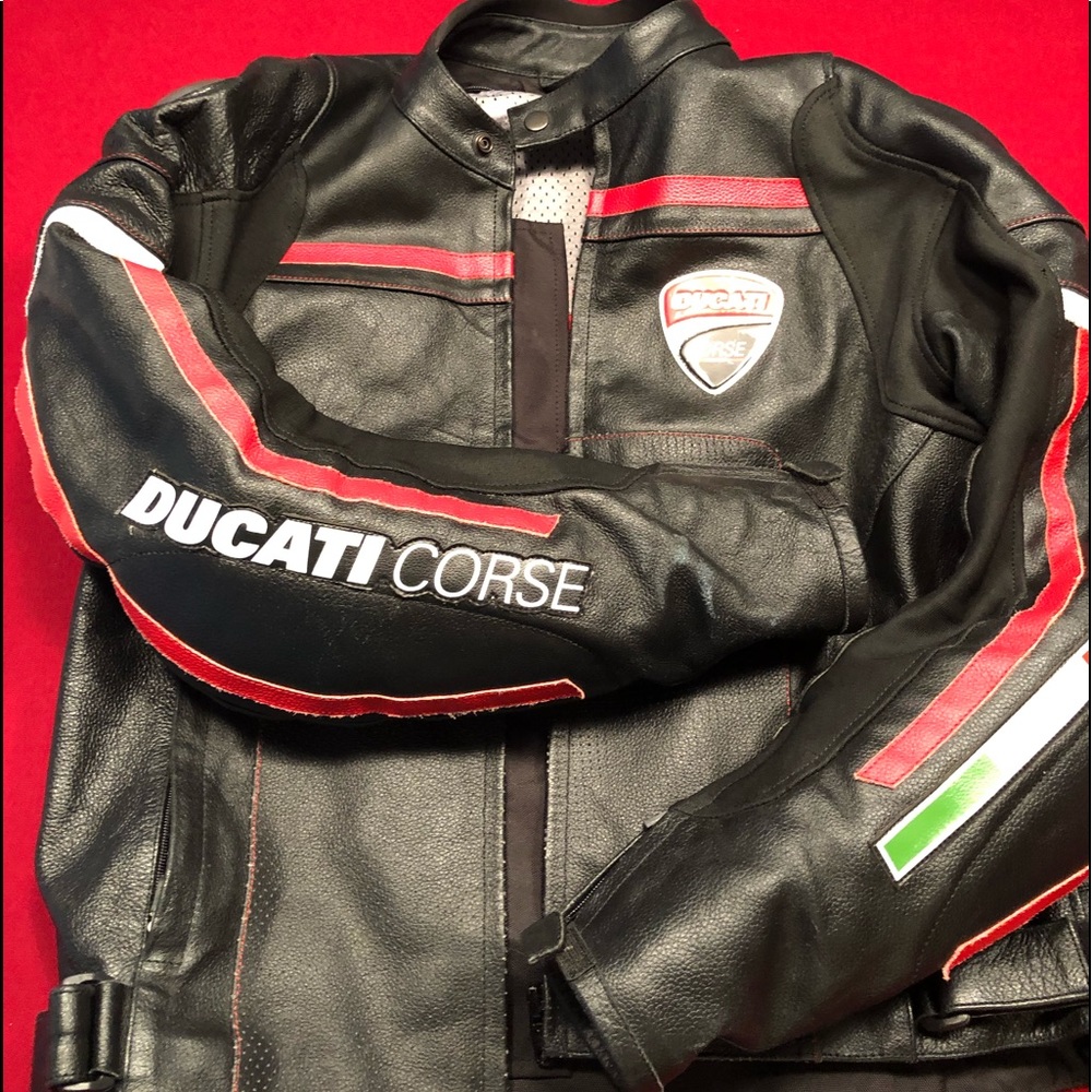 Ducati leather riding jacket with liner